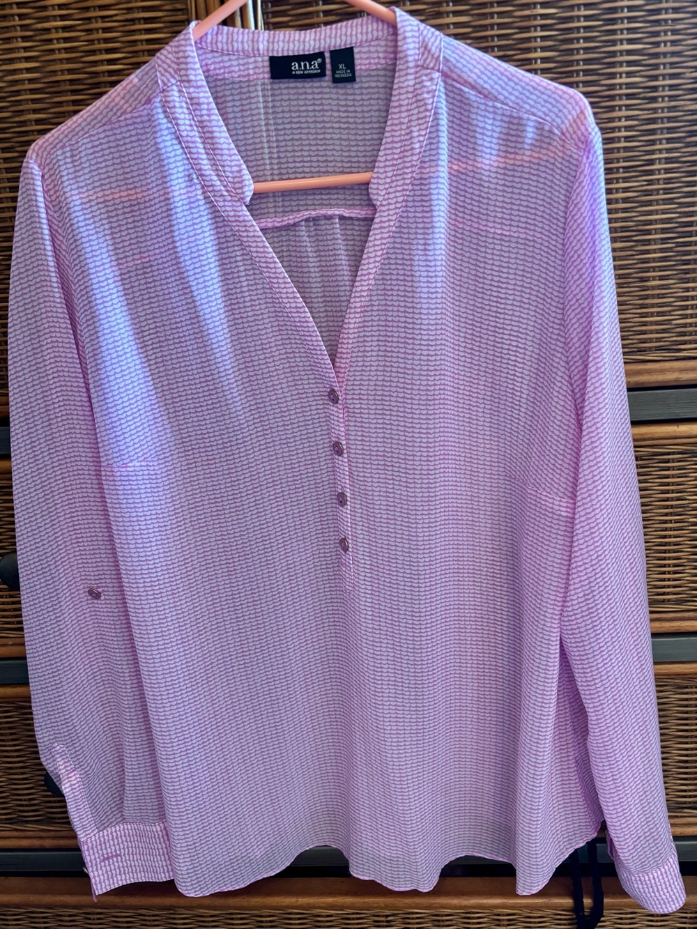 a.n.a Light pink Button Henley Shirt